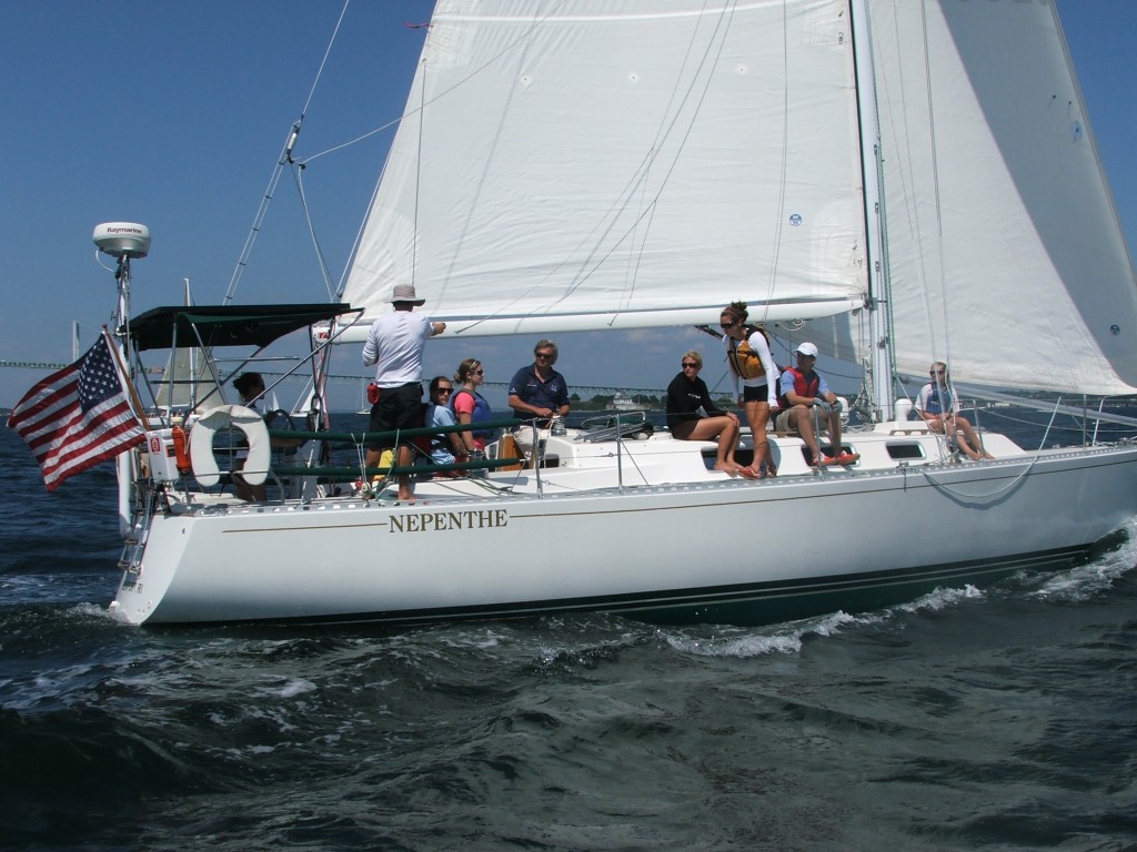 Jr. SAS participants aboard the J 40 Nepenthe